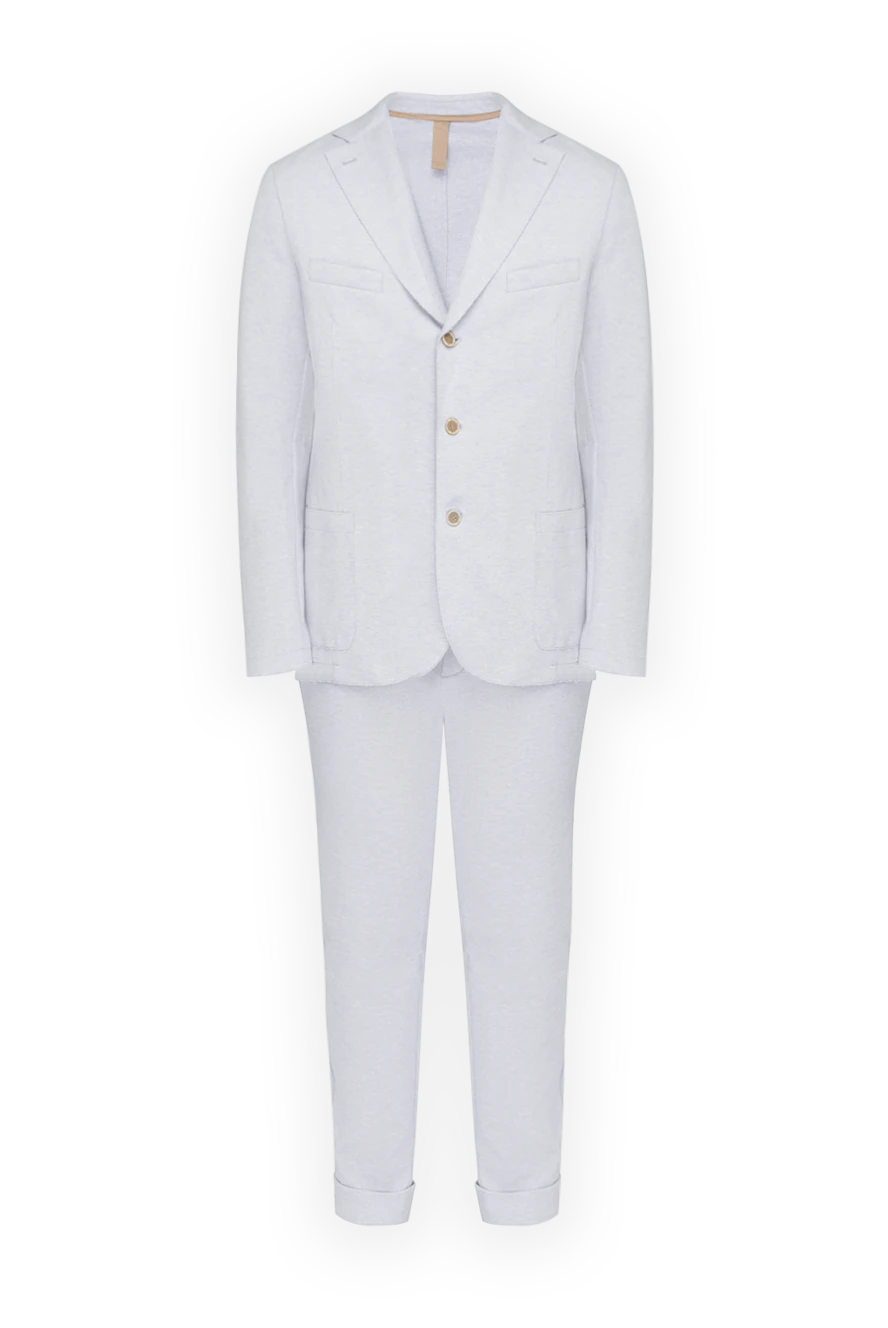 Eleventy Men's blue walking suit - Composition: 82% cotton, 15% polyamide, 3% elastane. Closure: buttons. Pockets: two side pockets. Country of manufacture: Italy. Care: specialized cleaning - photo 1