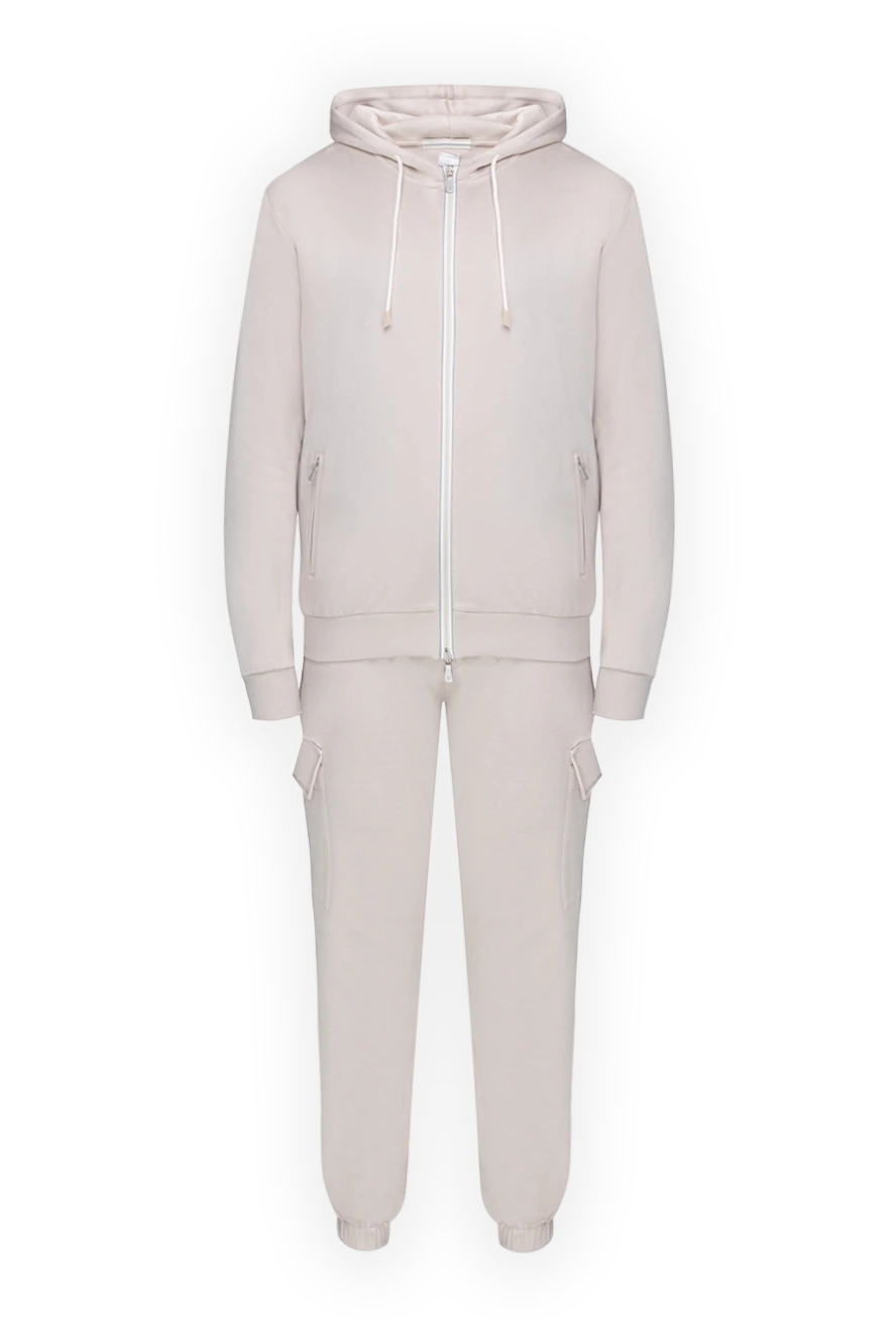 Eleventy Men's beige cotton and polyamide walking suit - hood. 98% cotton, 2% polyamide. Closure: drawstring. two side pockets. Country of manufacture: Italy. Care: specialized cleaning - photo 1