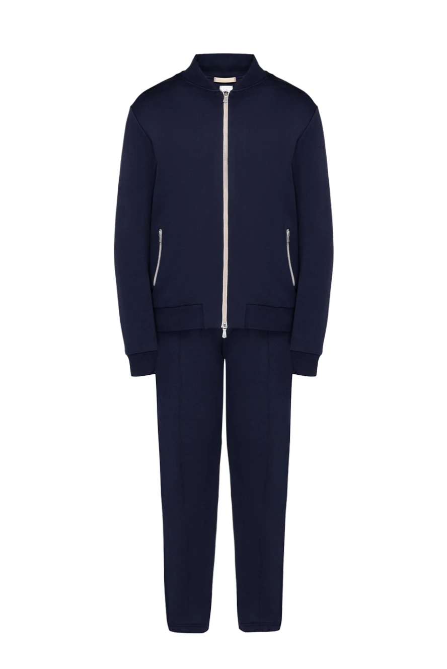 Eleventy Men's walking suit made of cotton and polyamide blue - 98% cotton, 2% polyamide. Closure: zipper. two side pockets. Country of manufacture: Italy. Care: specialized cleaning - photo 1