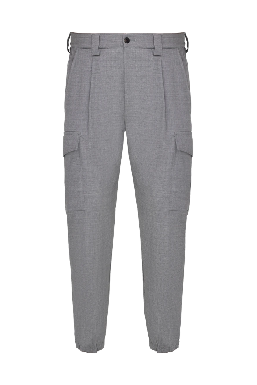 Eleventy Men's gray wool and elastane trousers - Composition: 96% wool, 4% elastane. Closure: drawstring. Pockets: two front pockets, two side pockets. Country of manufacture: Italy. Care: specialized cleaning - photo 1