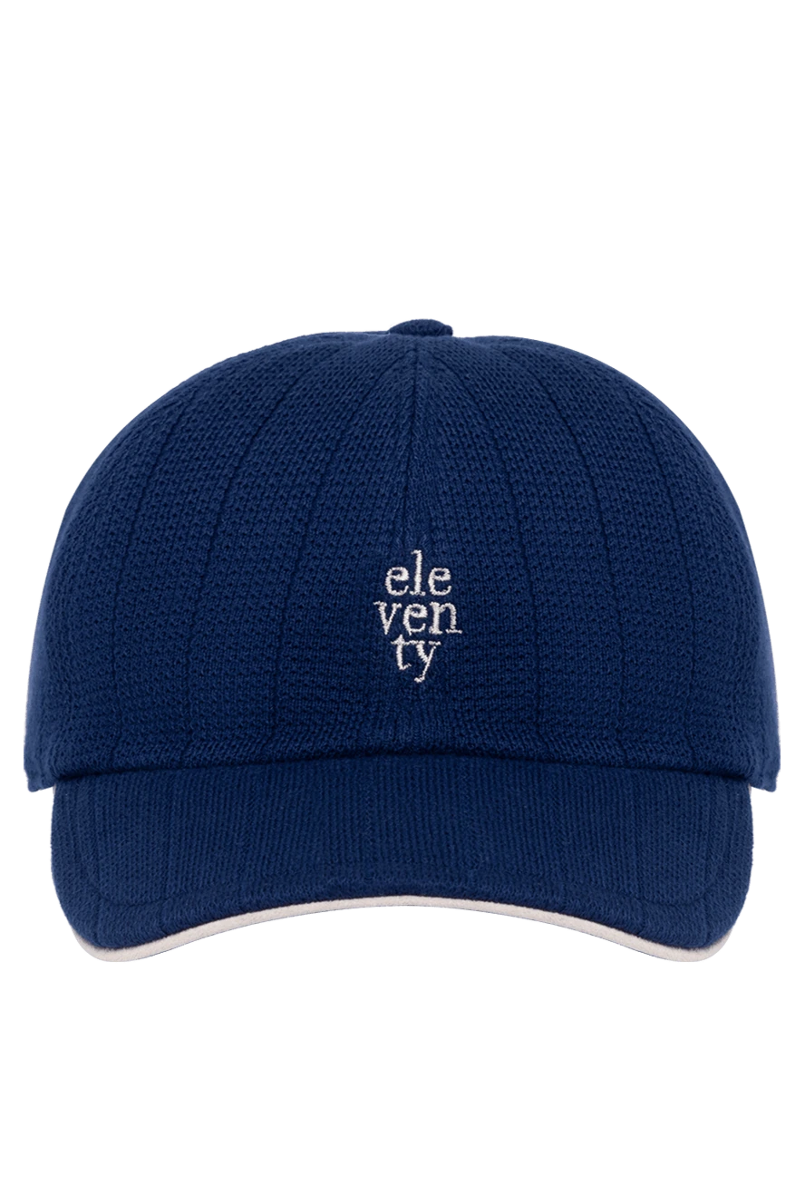Eleventy Cap made of cotton men's blue - brand logo. 100% cotton. Country of manufacture: Italy. Care: specialized cleaning - photo 1