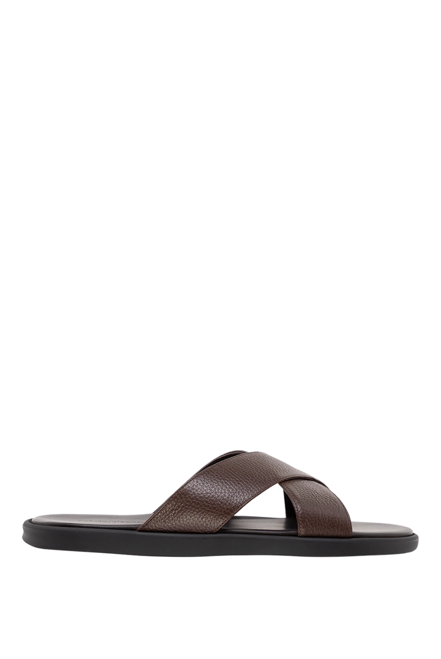 Doucal`s Flip flops made of genuine leather brown for men - 100% genuine leather. Country of manufacture: Italy. Care: specialized cleaning - photo 1