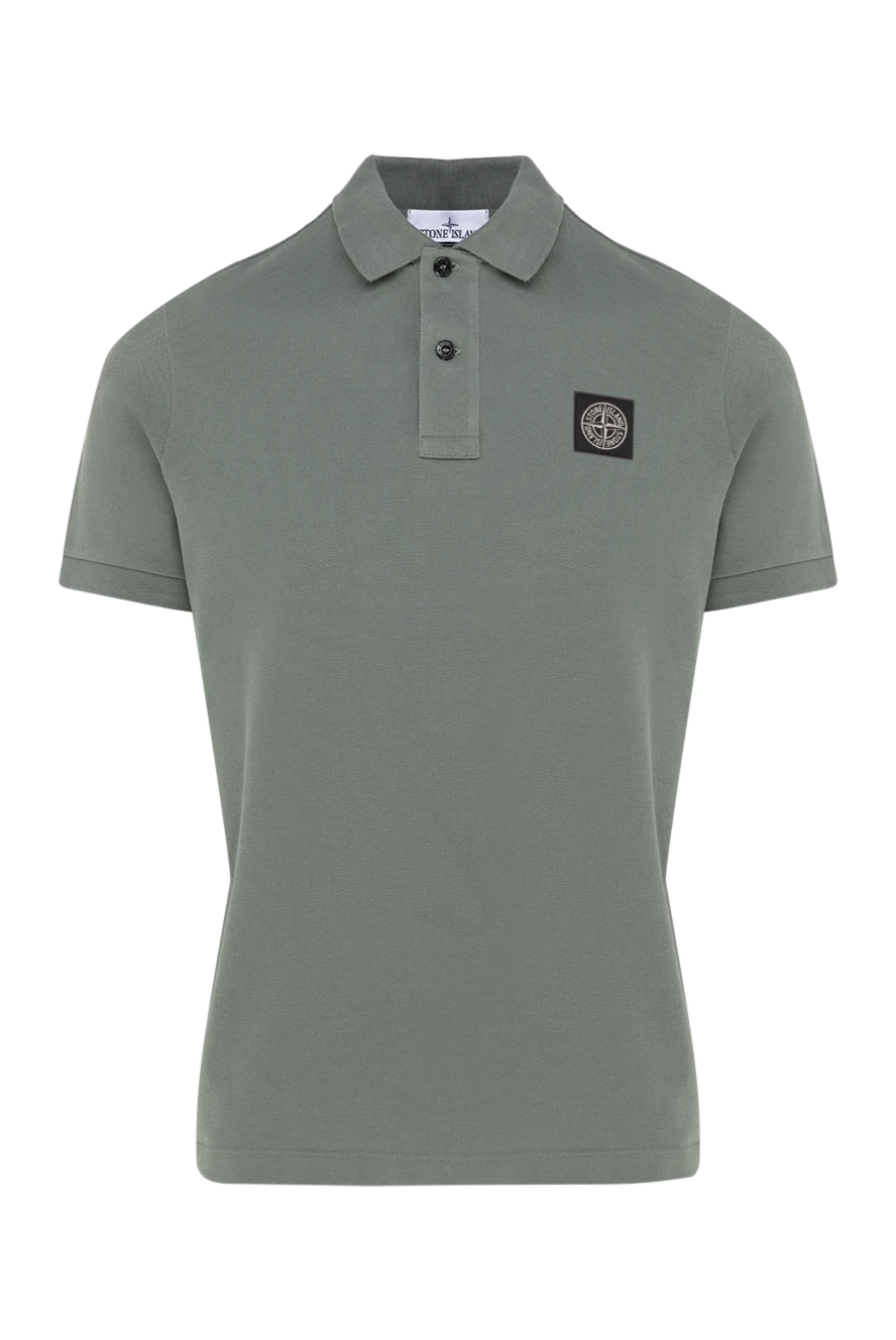 Stone Island Cotton polo men's green - Composition: 100% cotton. Closure: buttons. Country of manufacture: Italy. Care: specialized cleaning - photo 1