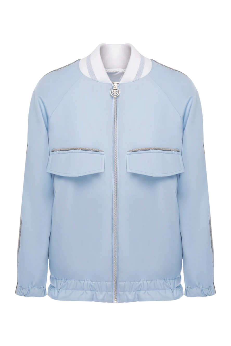 Rocco Ragni Women's cotton jacket blue - contrast collar. 100% polyester. Closure: zipper. two chest pockets. Country of manufacture: Italy. Care: specialized cleaning - photo 1