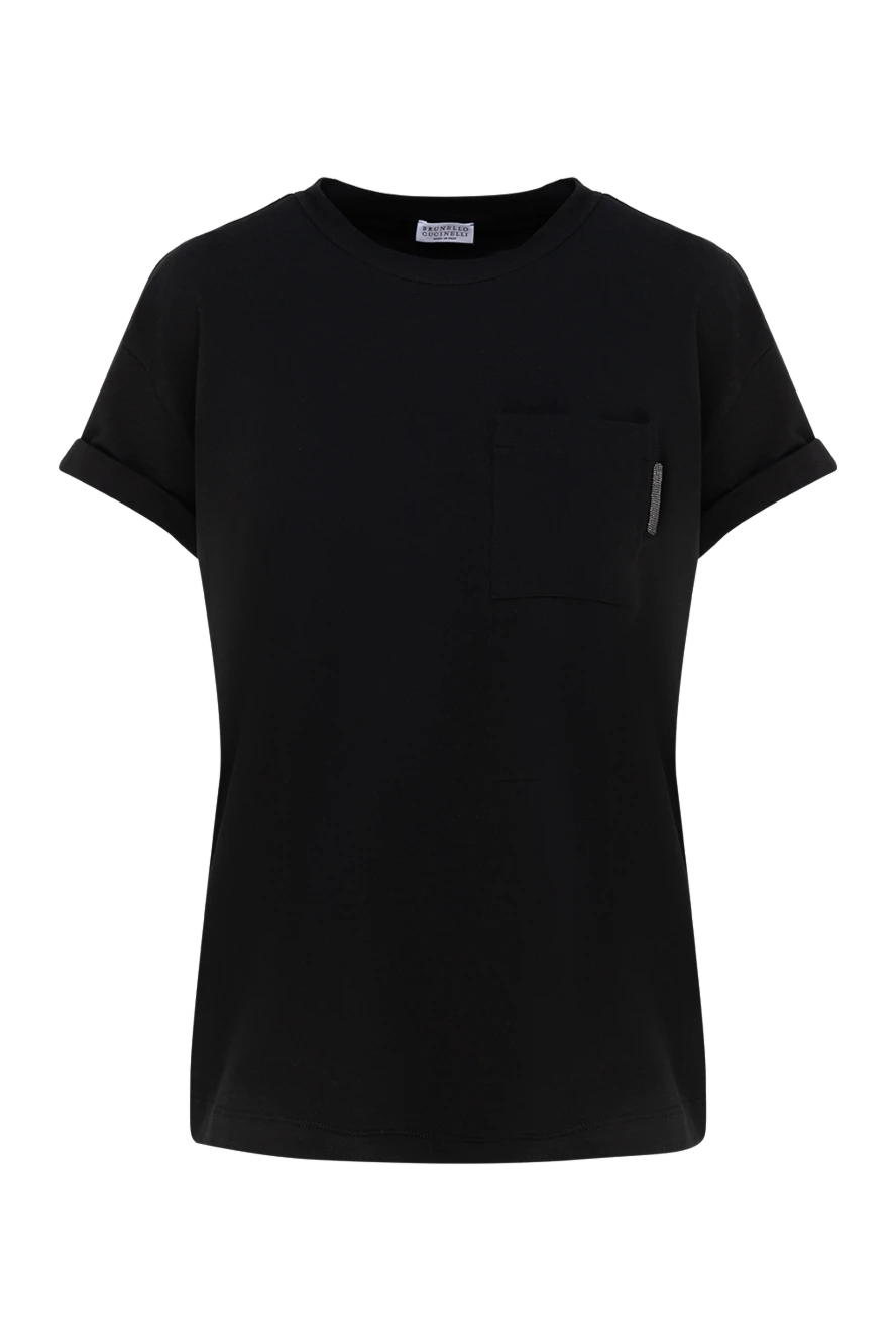 Brunello Cucinelli T-shirt made of cotton and elastane for women black - 93% cotton, 7% elastane. Country of manufacture: Italy. Care: specialized cleaning - photo 1