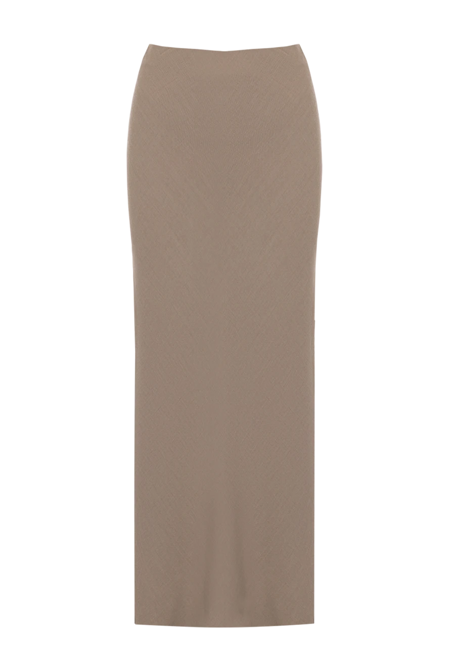 Brunello Cucinelli Юбка maxi из вискозы и льна женская бежевая бежевая - цветочный узор. 73% вискоза? 27% лен. два задних кармана. Страна производитель: Италия. Уход: специализированная чистка - фото 1