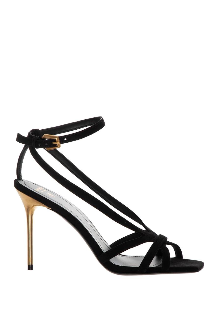 Balmain Black suede sandals for women - 100% suede. buckle. Country of manufacture: Italy. Care: specialized cleaning - photo 1