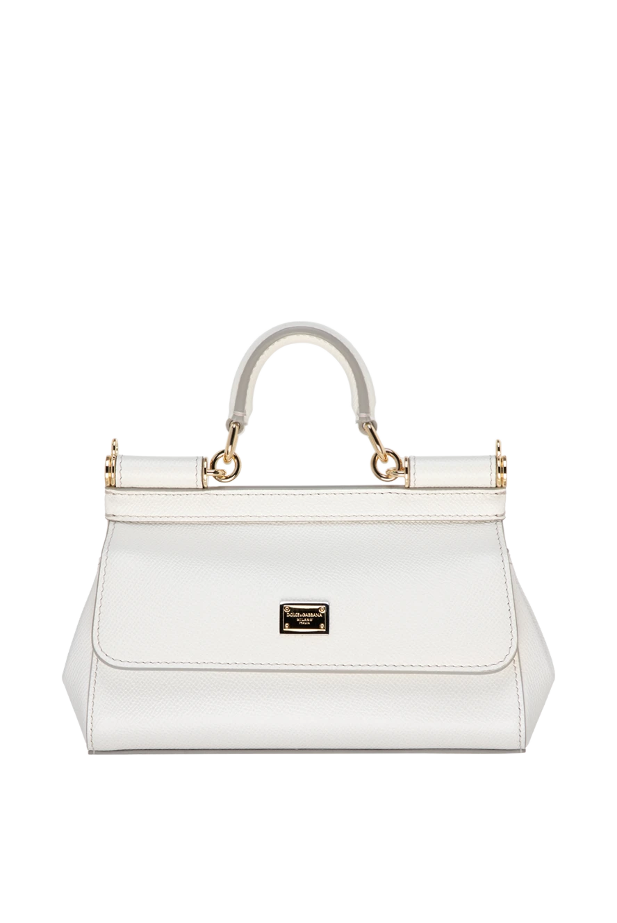 Dolce & Gabbana Women's white genuine leather bag - Branded plate with two types of galvanic coating. 100% calfskin. Handle: Top handle and removable, adjustable shoulder strap in Dauphine calfskin. Internal zip pocket with logo and smartphone pocket. Closure: Front flap with double hidden magnet clasp. Country of manufacture: Italy. Care: specialized cleaning - photo 1