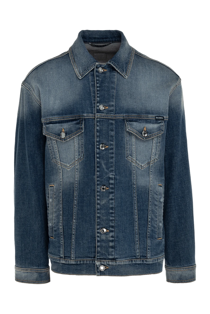 Dolce & Gabbana Blue denim jacket made of cotton and elastane for men - 98% cotton, 2% elastane. Closure: buttons. two front pockets, two chest pockets. Country of manufacture: Italy. Care: specialized cleaning - photo 1