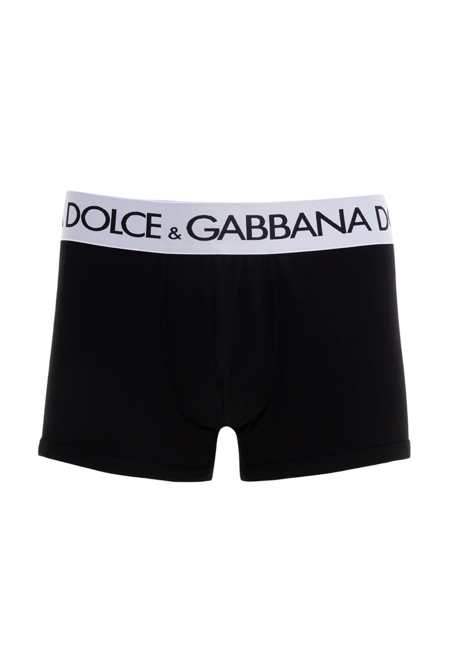 Dolce & Gabbana Black men's boxers made of cotton and elastane. - brand logo. 95% cotton, 5% elastane. Country of manufacture: Italy. Care: specialized cleaning - photo 1