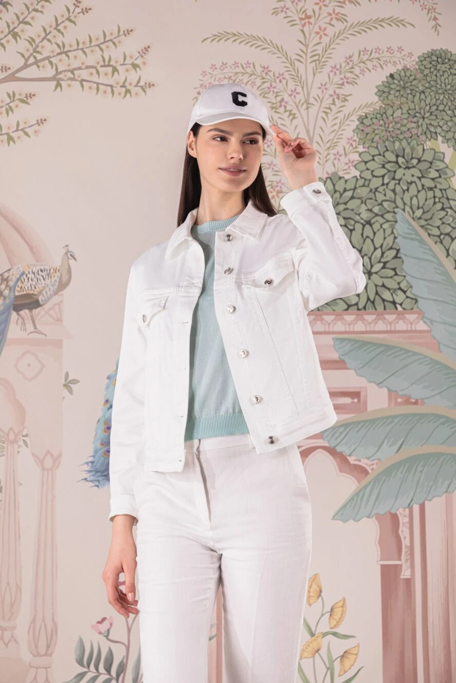 Jacob Cohen women's denim jacket white 177842 — Women demi-season