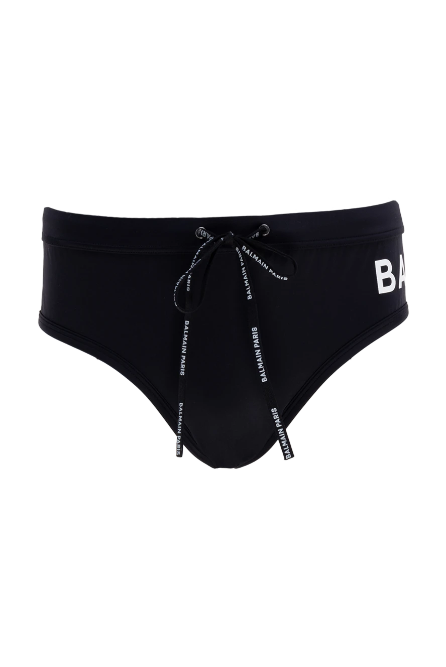 Balmain Black men's swimming trunks made of polyamide and elastane. - brand logo. 80% polyamide, 20% elastane. Closure: drawstring. Country of manufacture: Italy. Care: specialized cleaning - photo 1