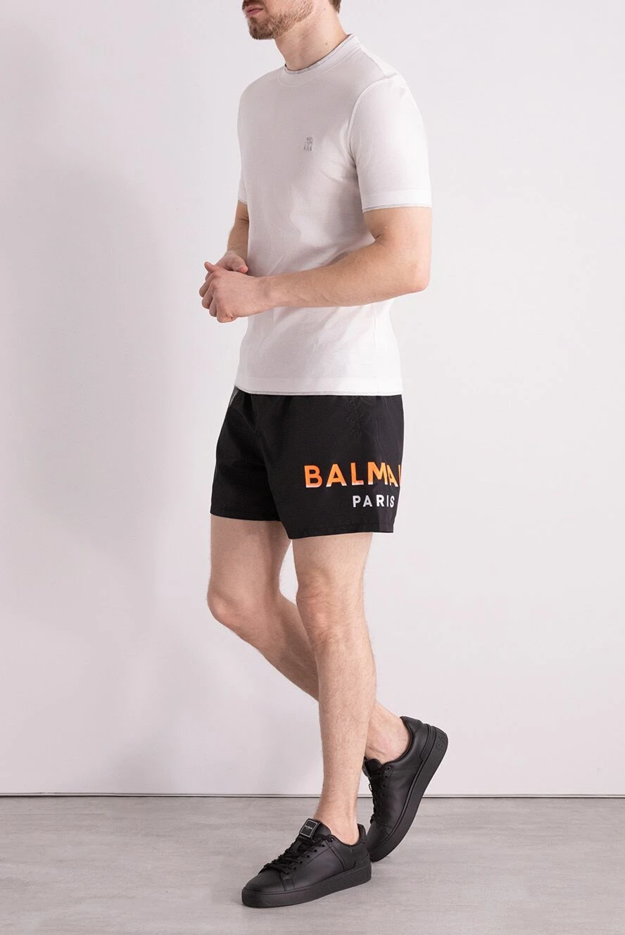 Balmain вышитые шорты для плавания balmain paris на эластичном