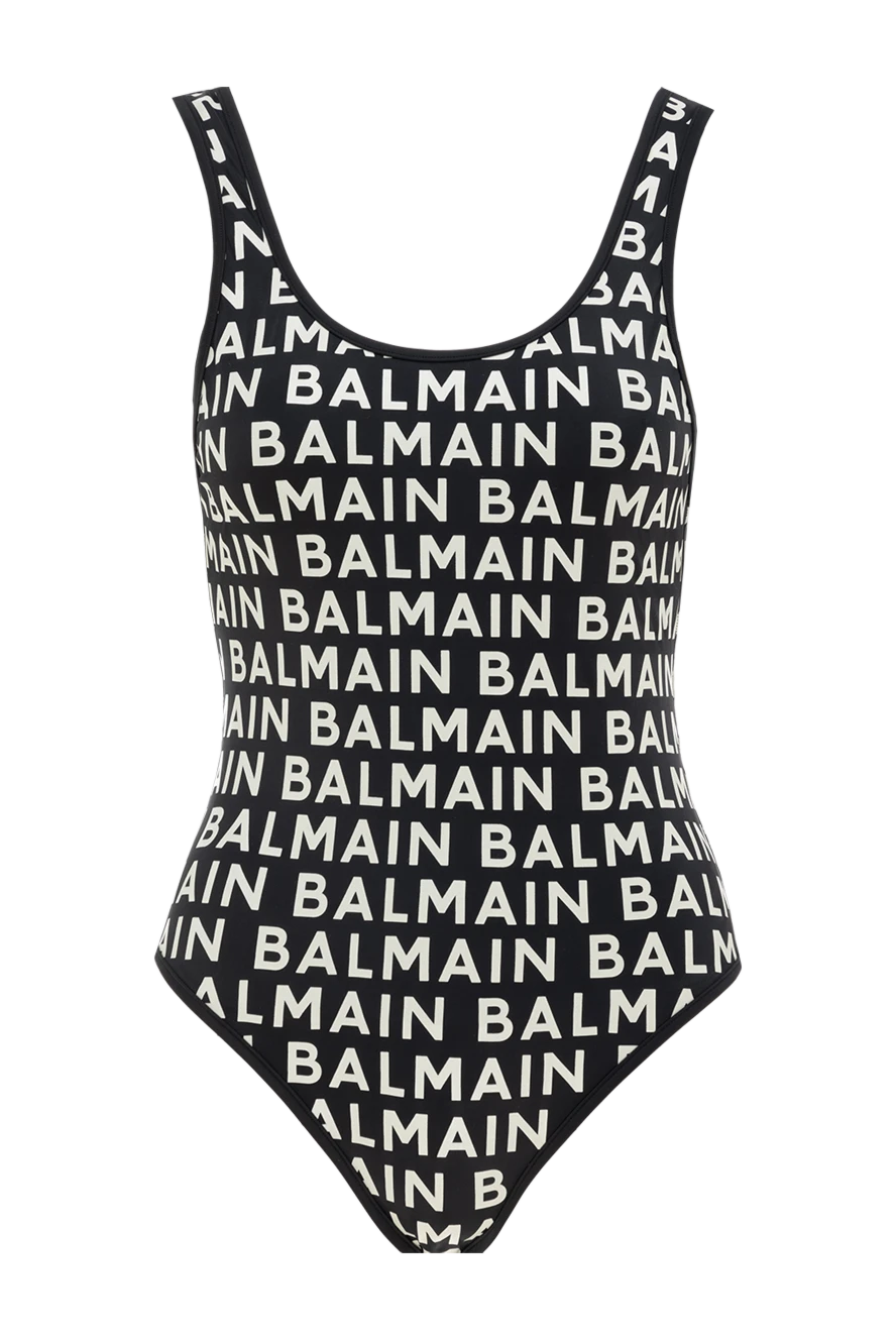 Balmain Swimsuit compatible with polyamide and elastane women's black - brand logo. 80% polyamide, 20% elastane. Country of manufacture: Italy. Care: specialized cleaning - photo 1