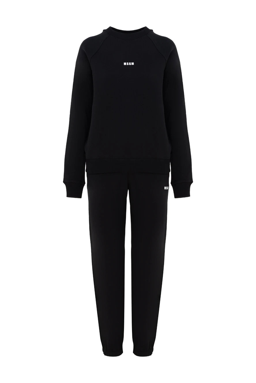 MSGM Walking suit made of cotton for women black - brand logo. 100% cotton. Cutmans: two side pockets. Country of manufacture: Italy. Care: specialized cleaning - photo 1