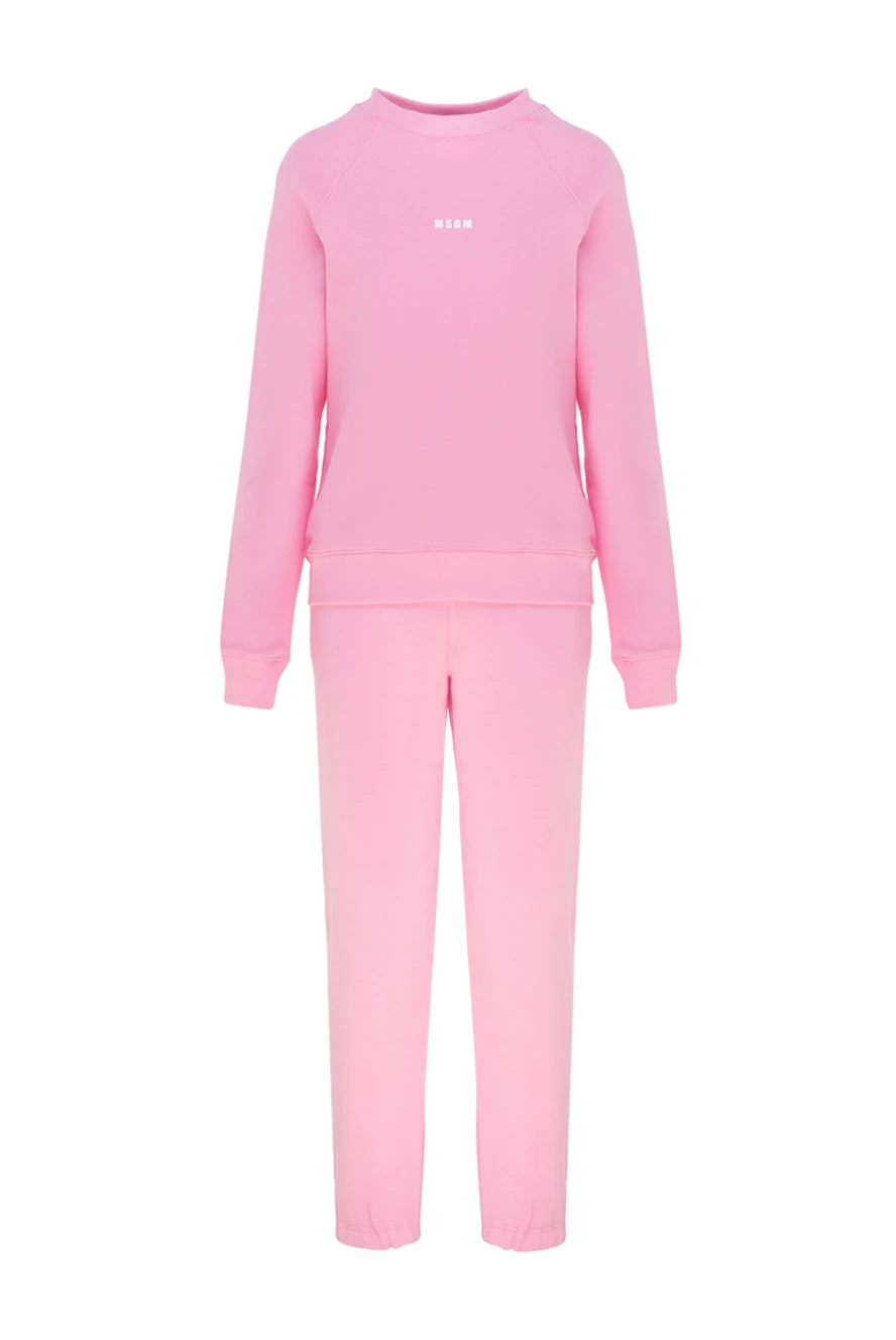 MSGM Walking suit made of cotton for women pink - brand logo. 100% cotton. Cutmans: two side pockets. Country of manufacture: Italy. Care: specialized cleaning - photo 1