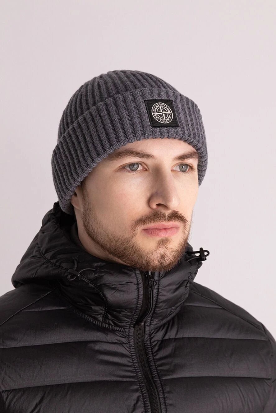 Stone Island men s gray woolen hat 177913 Men a cap Domino Online Store Ukraine