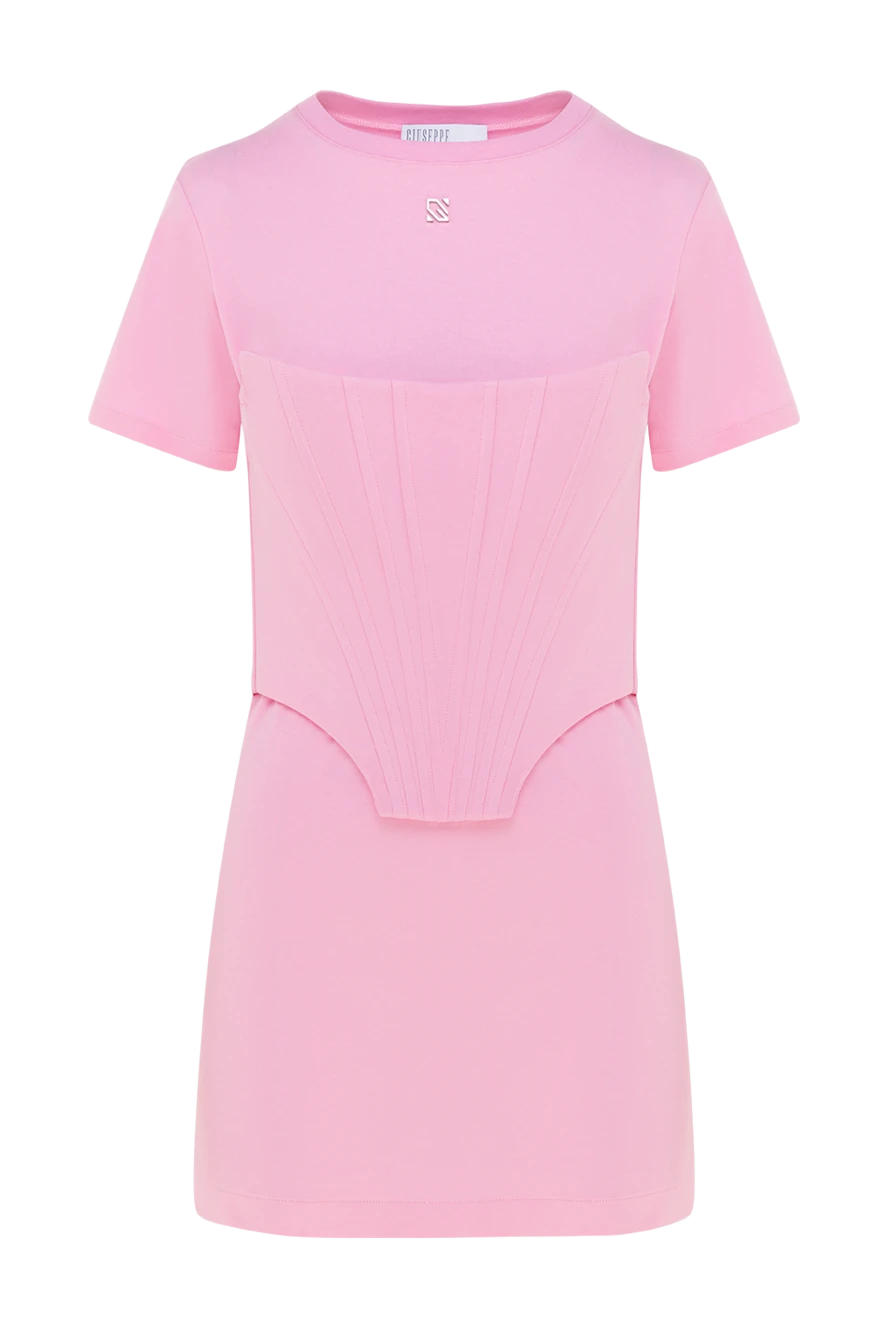 Giuseppe Di Morabito Pink cotton dress for women - brand logo. 100% cotton. Closure: zipper. Country of manufacture: Italy. Care: specialized cleaning - photo 1