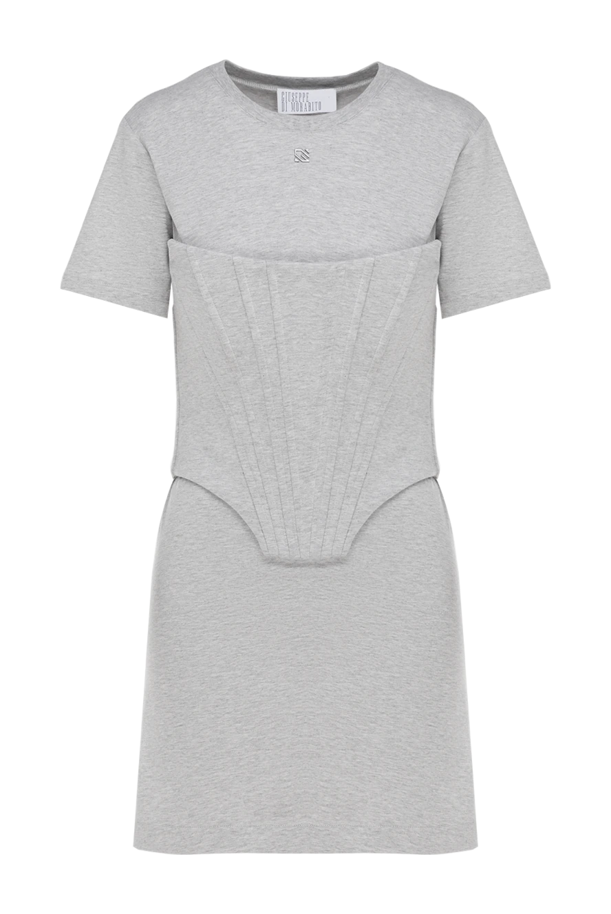 Giuseppe Di Morabito Women's gray cotton dress - 100% cotton. Closure: zipper. Country of manufacture: Italy. Care: specialized cleaning - photo 1