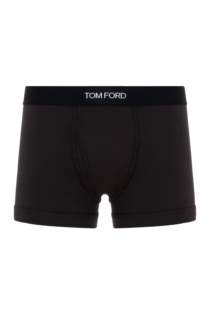 Tom Ford Boxer briefs made of cotton and elastane for men gray - brand logo. 95% cotton, 5% elastane. Country of manufacture: Italy. Care: specialized cleaning - photo 1