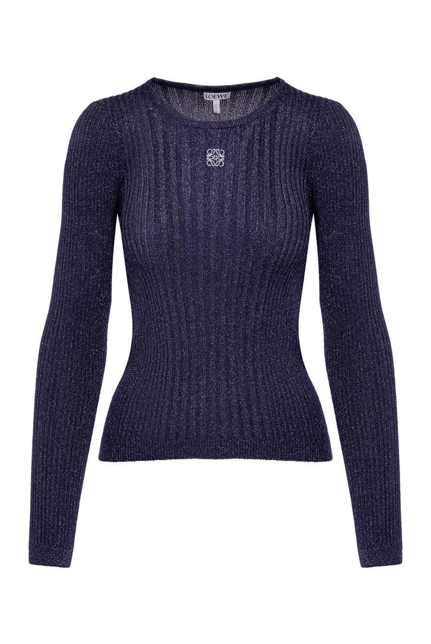 Loewe Women's purple long sleeve jumper - brand logo. 69% viscose, 21% polyester, 10% polyamide. Country of manufacture: Italy. Care: specialized cleaning - photo 1