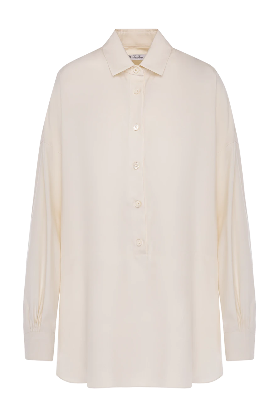 Loro Piana White silk blouse for women - 100% silk. Closure: buttons. Country of manufacture: Italy. Care: specialized cleaning - photo 1