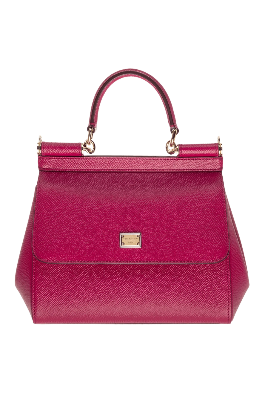 Dolce & Gabbana Women's calfskin bag burgundy - Branded plate with two types of galvanic coating. 100% calfskin. Closure: Front flap with double hidden magnet clasp. Country of manufacture: Italy. Care: specialized cleaning - photo 1