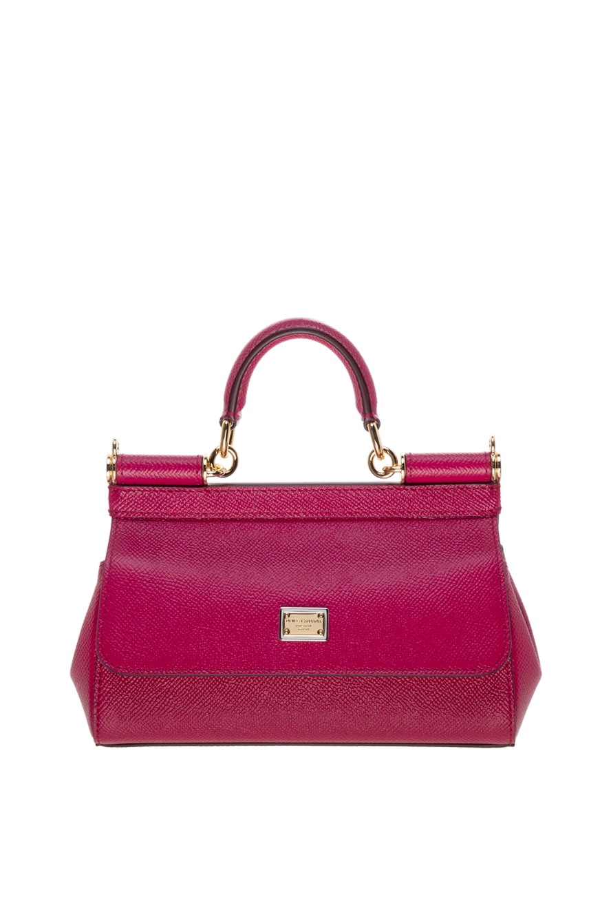 Dolce & Gabbana Women's calfskin bag burgundy - Branded plate with two types of galvanic coating. 100% calfskin. Closure: Front flap with double hidden magnet clasp. Country of manufacture: Italy. Care: specialized cleaning - photo 1