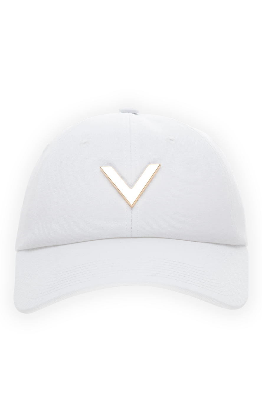 Valentino Women's cap made of cotton and elastane white - brand logo. 98% cotton, 2% elastane. Country of manufacture: Italy. Care: specialized cleaning - photo 1