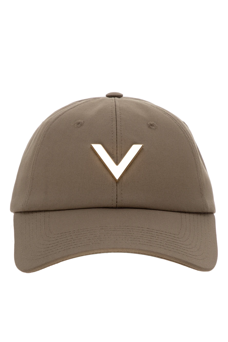 Valentino Beige cotton and elastane cap for women - brand logo. 98% cotton, 2% elastane. Country of manufacture: Italy. Care: specialized cleaning - photo 1