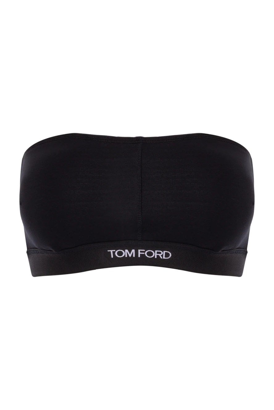 Tom Ford Black modal and elastane bra with logo - brand logo. 97% modal, 3% elastane. Country of manufacture: Italy. Care: specialized cleaning - photo 1