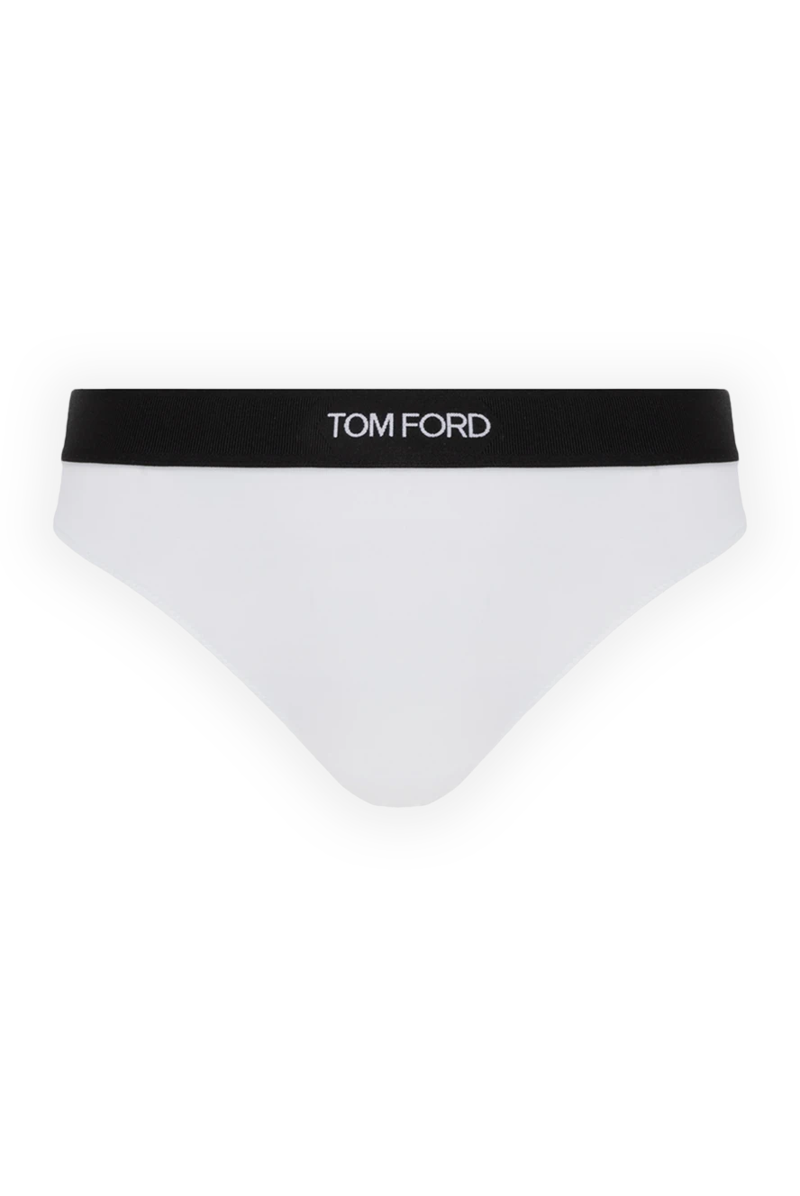 Tom Ford White modal and elastane panties for women - brand logo. 97% modal, 3% elastane. Country of manufacture: Italy. Care: specialized cleaning - photo 1