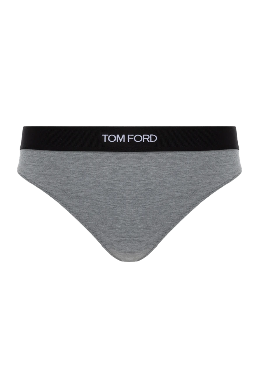 Tom Ford Panties made of modal and elastane for women gray - brand logo. 97% modal, 3% elastane. Country of manufacture: Italy. Care: specialized cleaning - photo 1