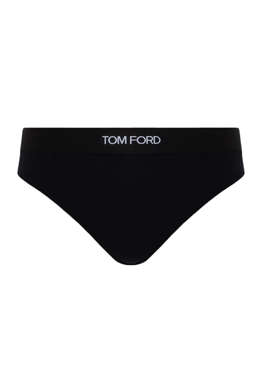 Tom Ford Black modal and elastane panties for women - brand logo. 97% modal, 3% elastane. Country of manufacture: Italy. Care: specialized cleaning - photo 1