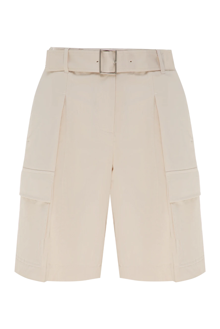 Peserico Shorts made of cotton and elastane for women beige - 97% cotton, 3% elastane. belt. two side, two back pockets. Country of manufacture: Italy. Care: specialized cleaning - photo 1