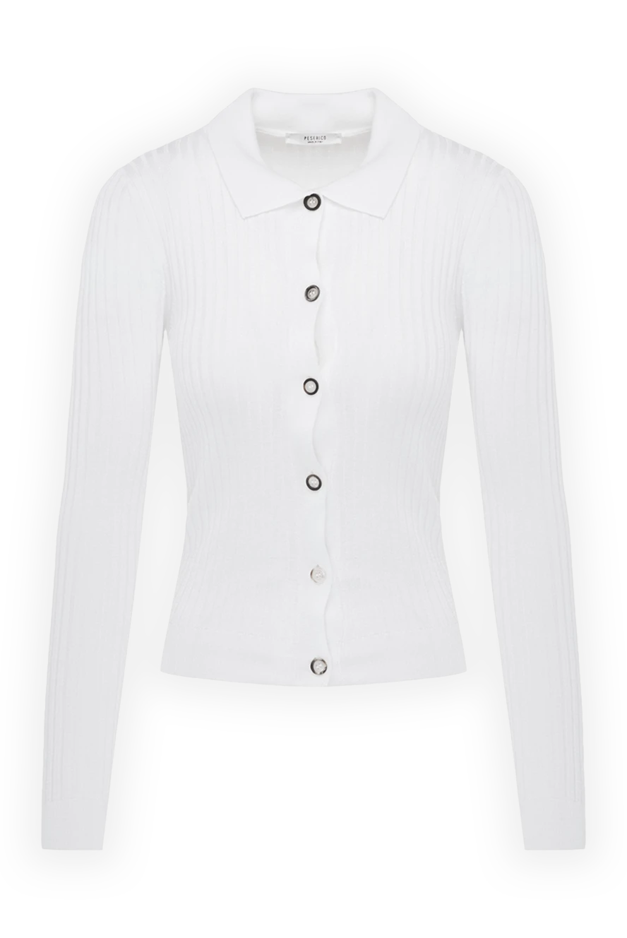 Peserico Polyester and viscose cardigan for women white - 46% polyester, 54% viscose. Closure: buttons. Country of manufacture: Italy. Care: specialized cleaning - photo 1