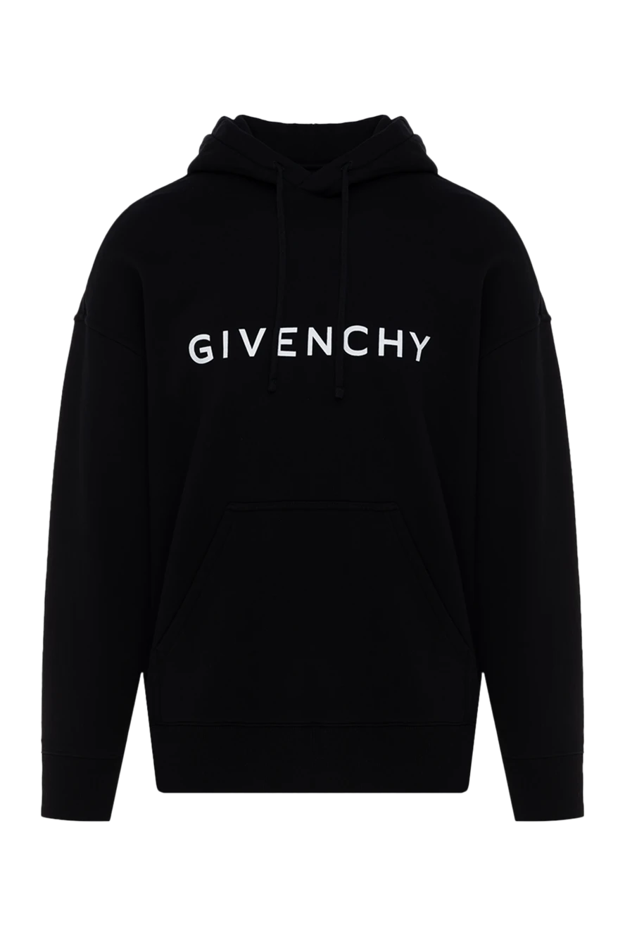 Givenchy Худі з бавовни чоловіче чорне - логотип бренду. капюшон. 100% бавовна. Країна виробник: Італія. Догляд: спеціалізоване чищення - фото 1