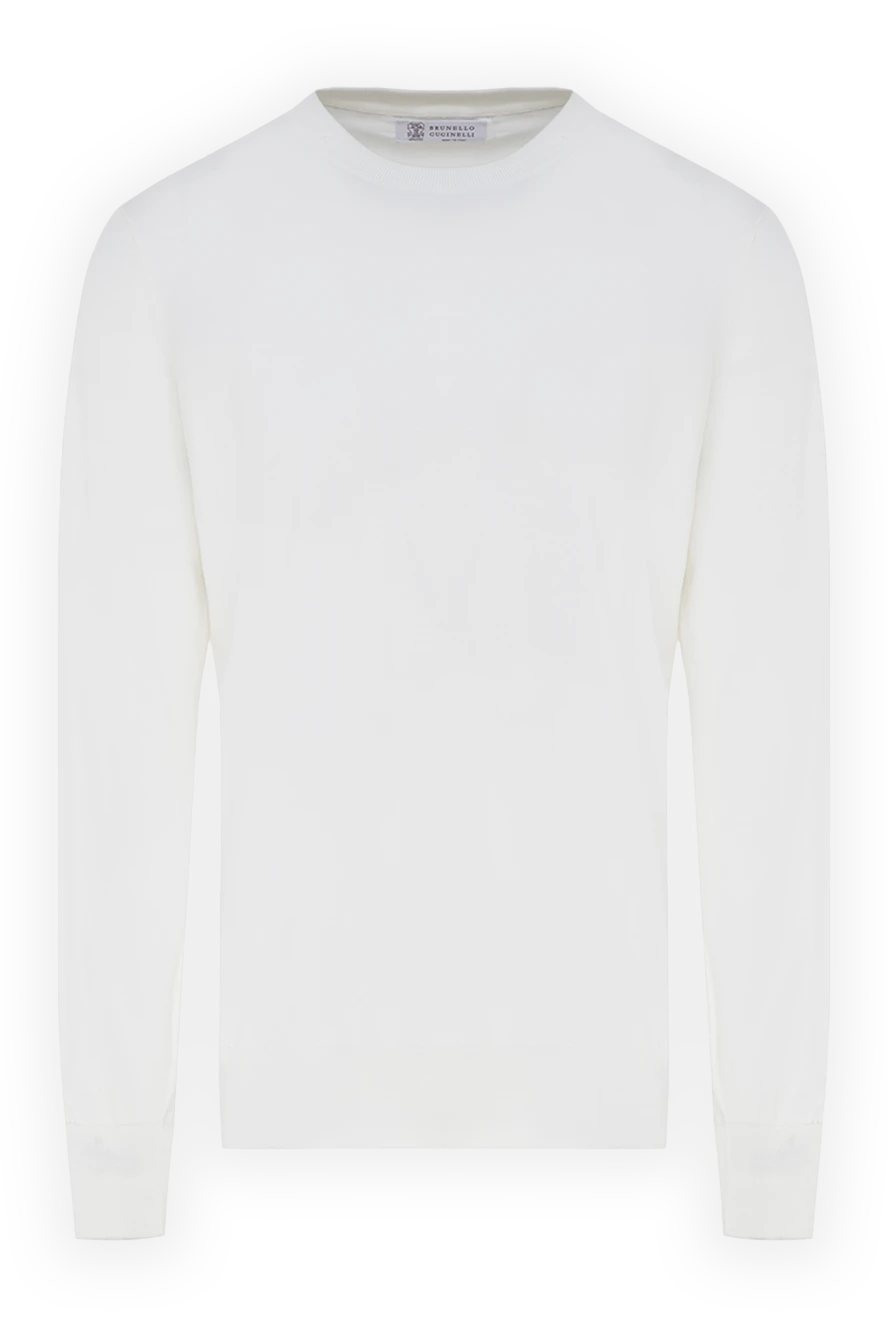 Brunello Cucinelli Cotton jumper for men white - 100% cotton. Country of manufacture: Italy. Care: specialized cleaning - photo 1