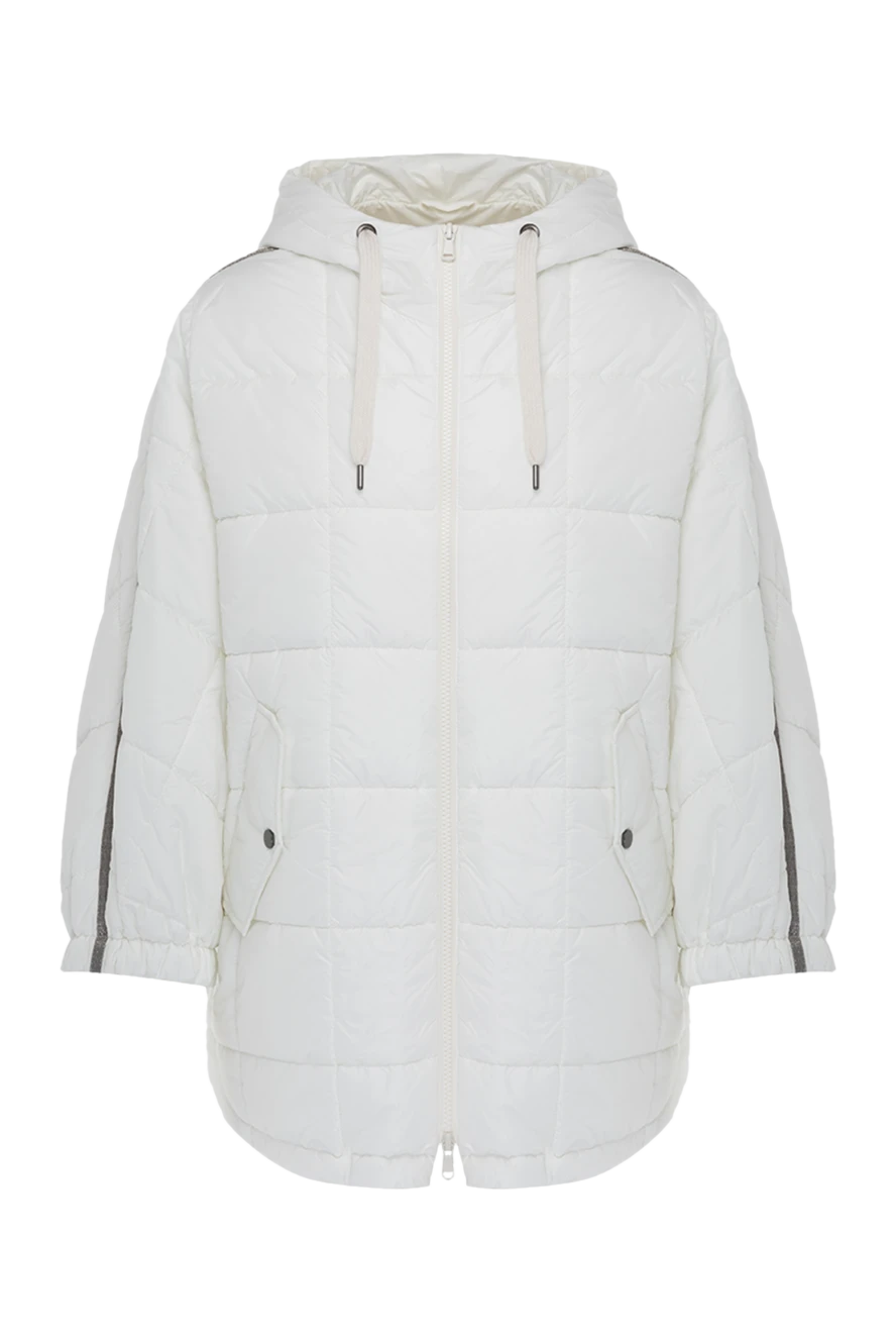 Brunello Cucinelli Polyester jacket for women white - hood. 100% polyester. zipper, drawstring. two side pockets. Country of manufacture: Italy. Care: specialized cleaning - photo 1