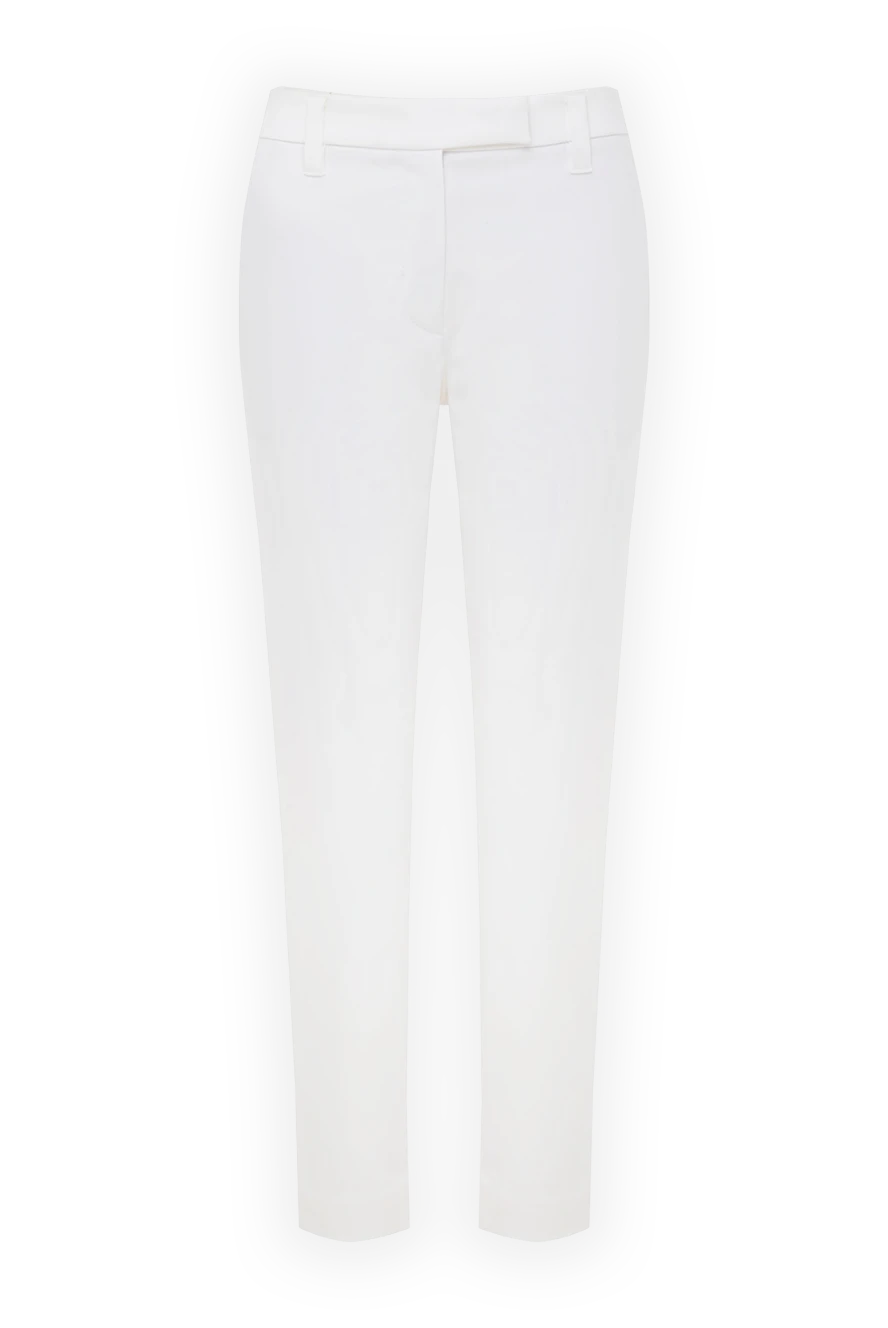 Brunello Cucinelli Pants made of cotton and elastane for women white - 97% cotton, 3% elastane. buttons, zipper. two side, two back pockets. Country of manufacture: Italy. Care: specialized cleaning - photo 1