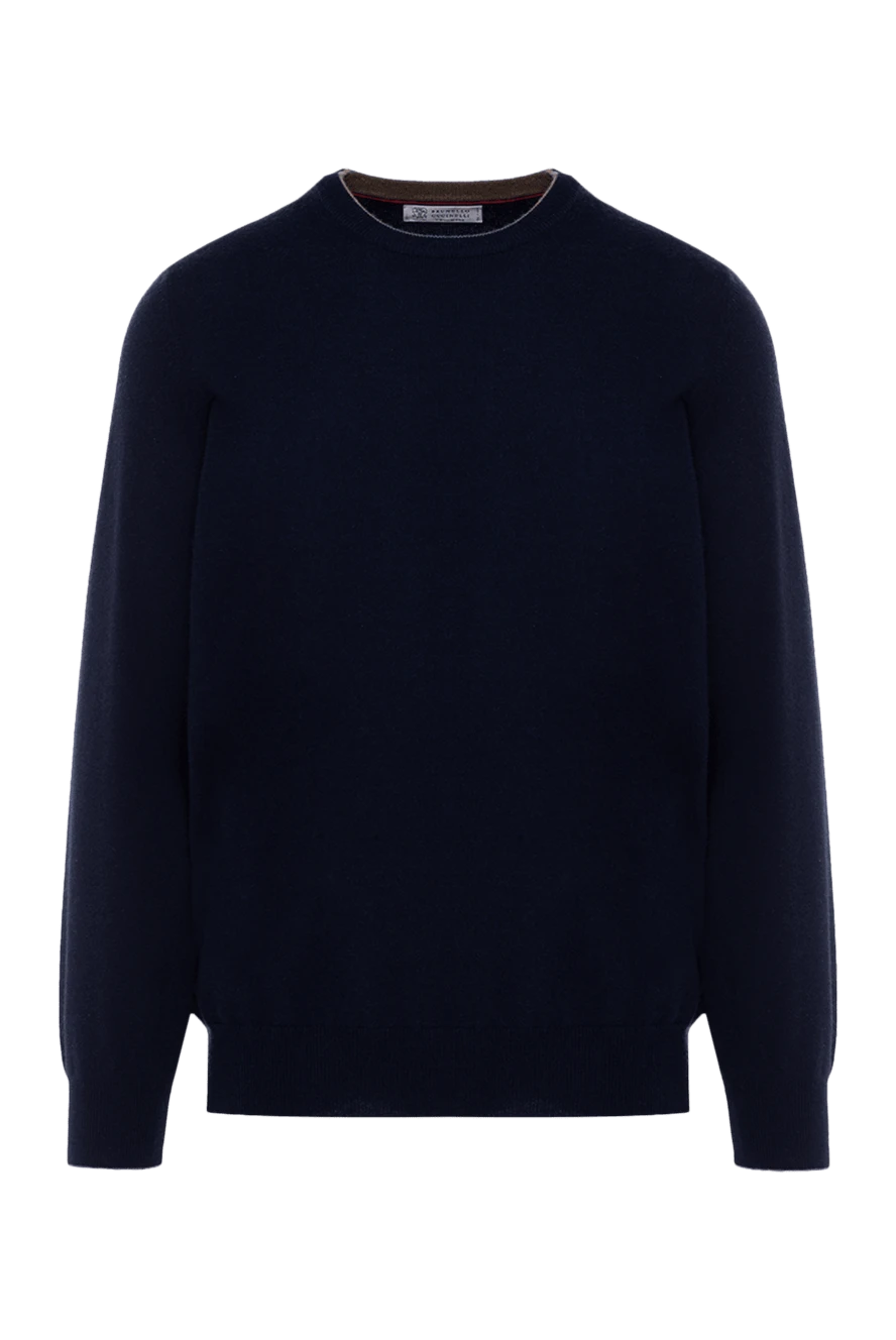 Brunello Cucinelli Джемпер из кашемира мужской синий - 100% кашемир. Страна производитель: Италия. Уход: специализированная чистка - фото 1