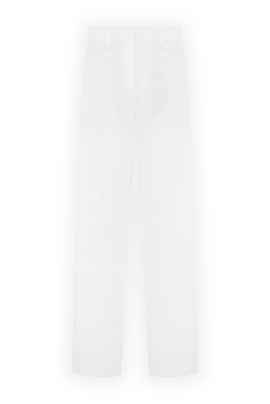 Brunello Cucinelli Брюки из хлопка женские белые - 100% хлопок. молния, крючок. два боковых, два задних кармана. Страна производитель: Италия. Уход: специализированная чистка - фото 1