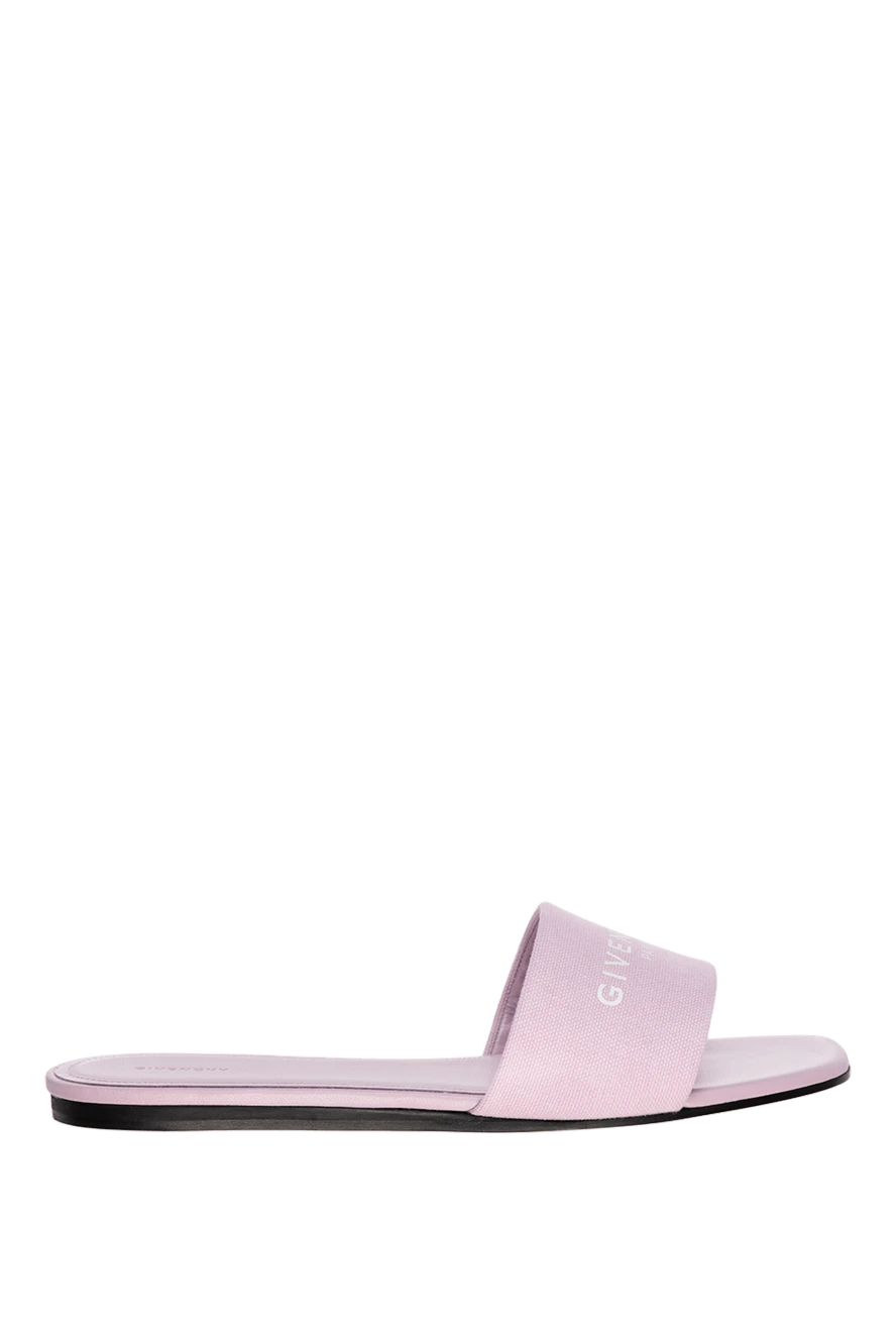 Givenchy Cotton and leather flip flops for women pink - brand logo. 60% cotton, 40% genuine leather. Country of manufacture: Italy. Care: specialized cleaning - photo 1