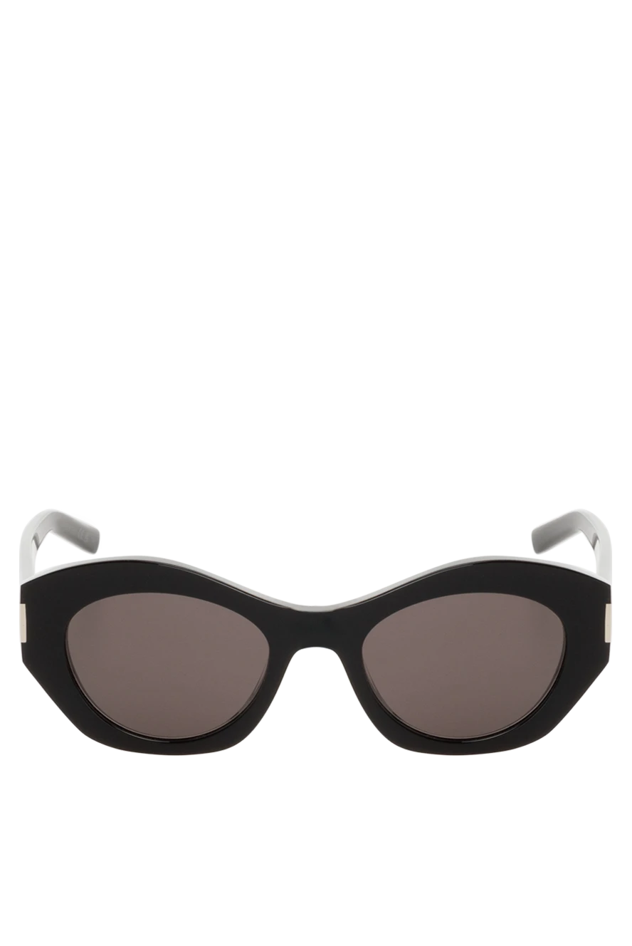 Saint Laurent Women's black sunglasses with minimalist logo - logo on frame. Frame color: black. black. plastic. Country of manufacture: Italy. Care: specialized cleaning - photo 1