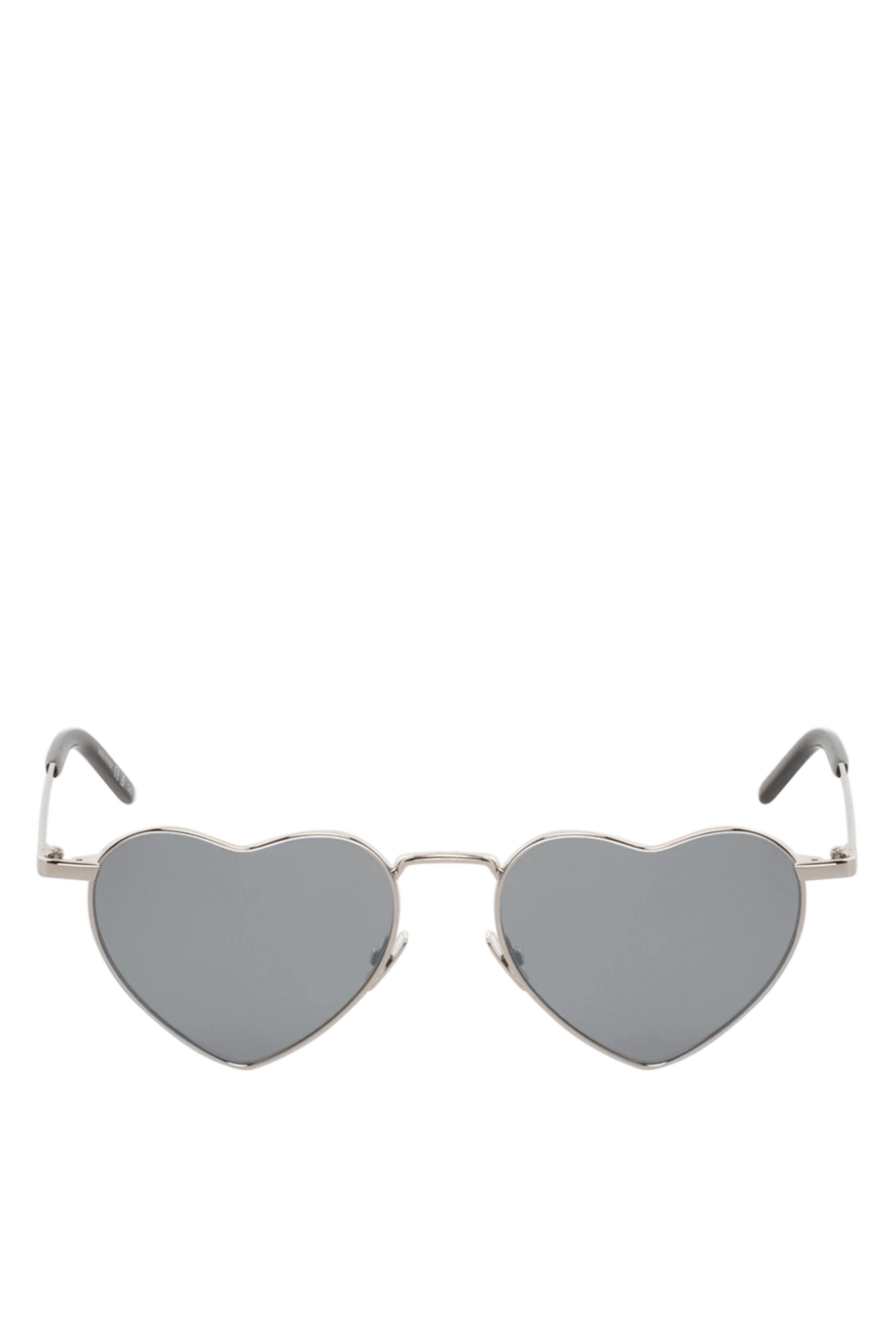 Saint Laurent Metal sun protection goggles, gray - logo on frame. gray. metal. Country of manufacture: Italy. Care: specialized cleaning - photo 1