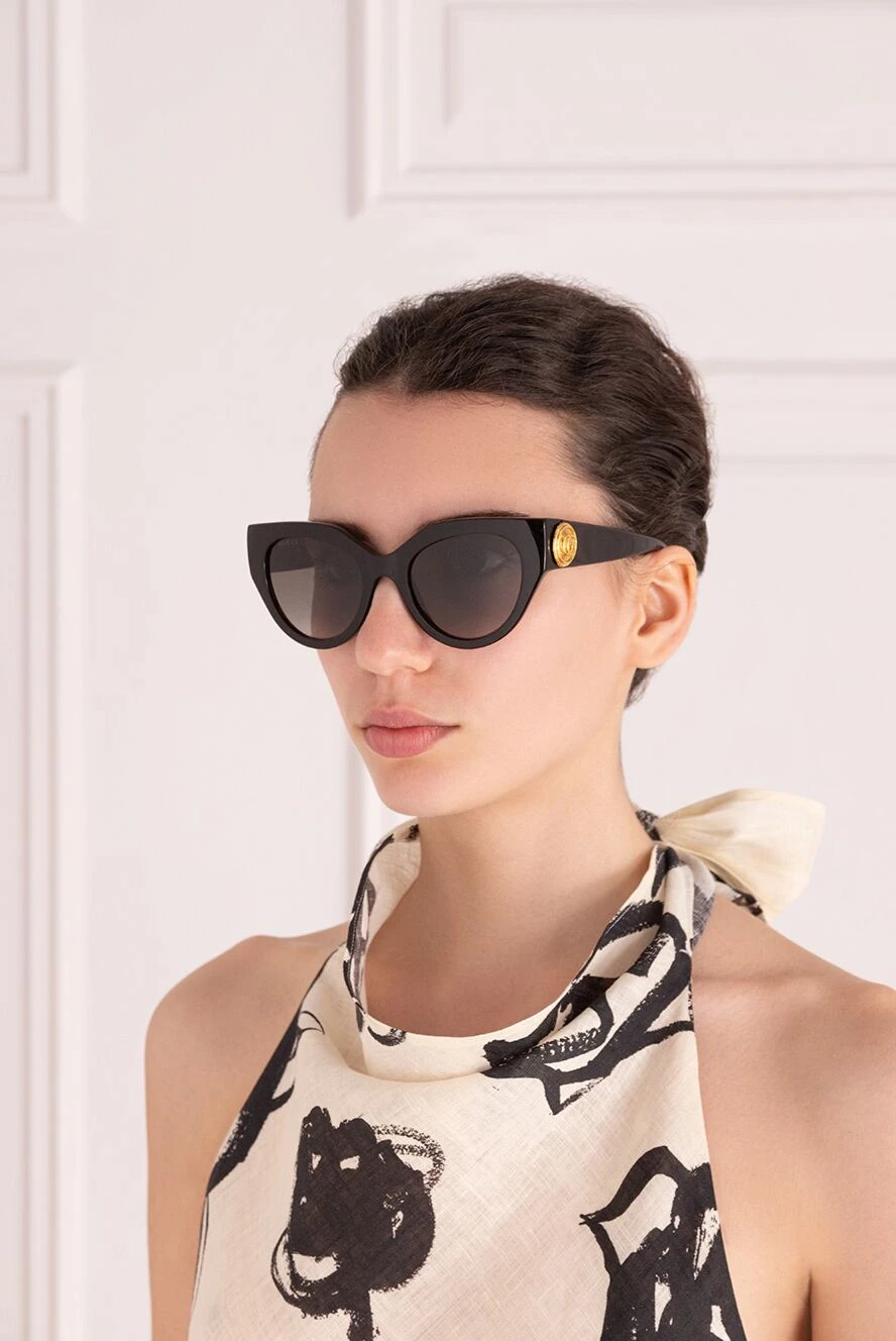 Gucci очки для защиты от солнца из пластика черные 178397