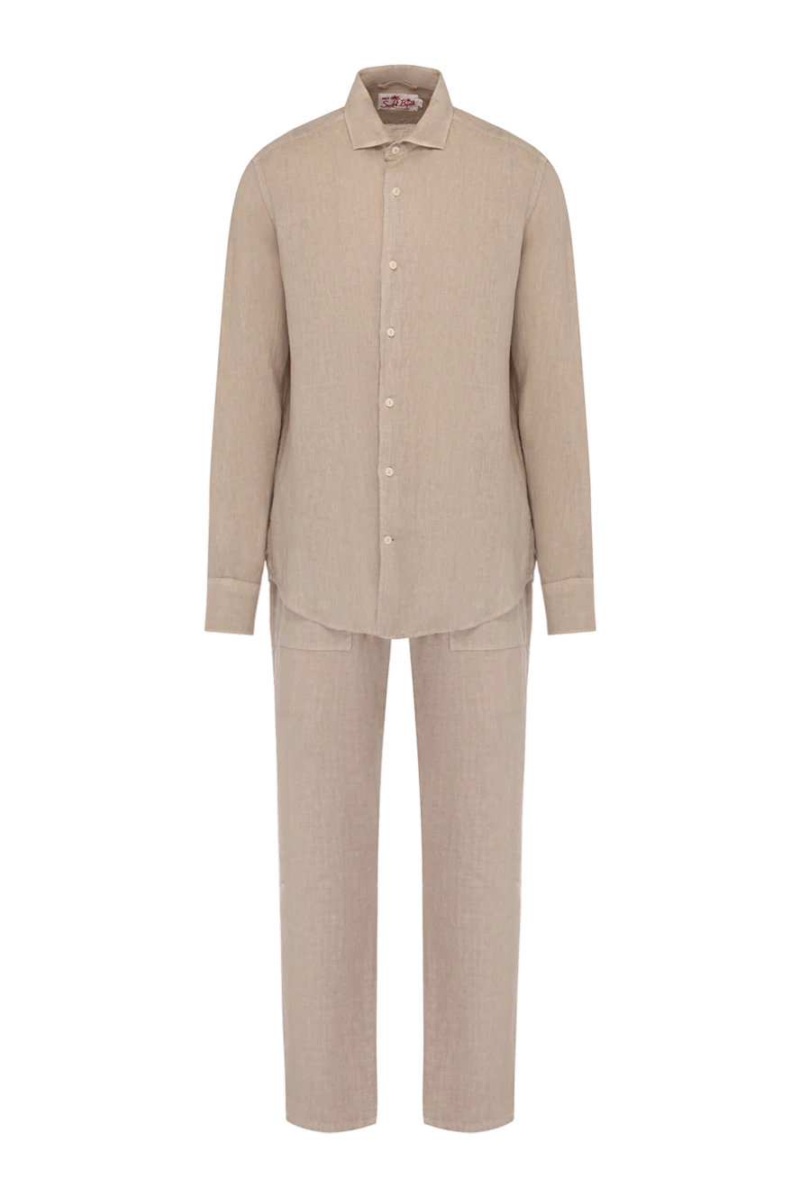 MC2 Saint Barth Beige linen walking suit for men - 100% linen. Closure: buttons. two side pockets on trousers. Country of manufacture: Italy. Care: specialized cleaning - photo 1