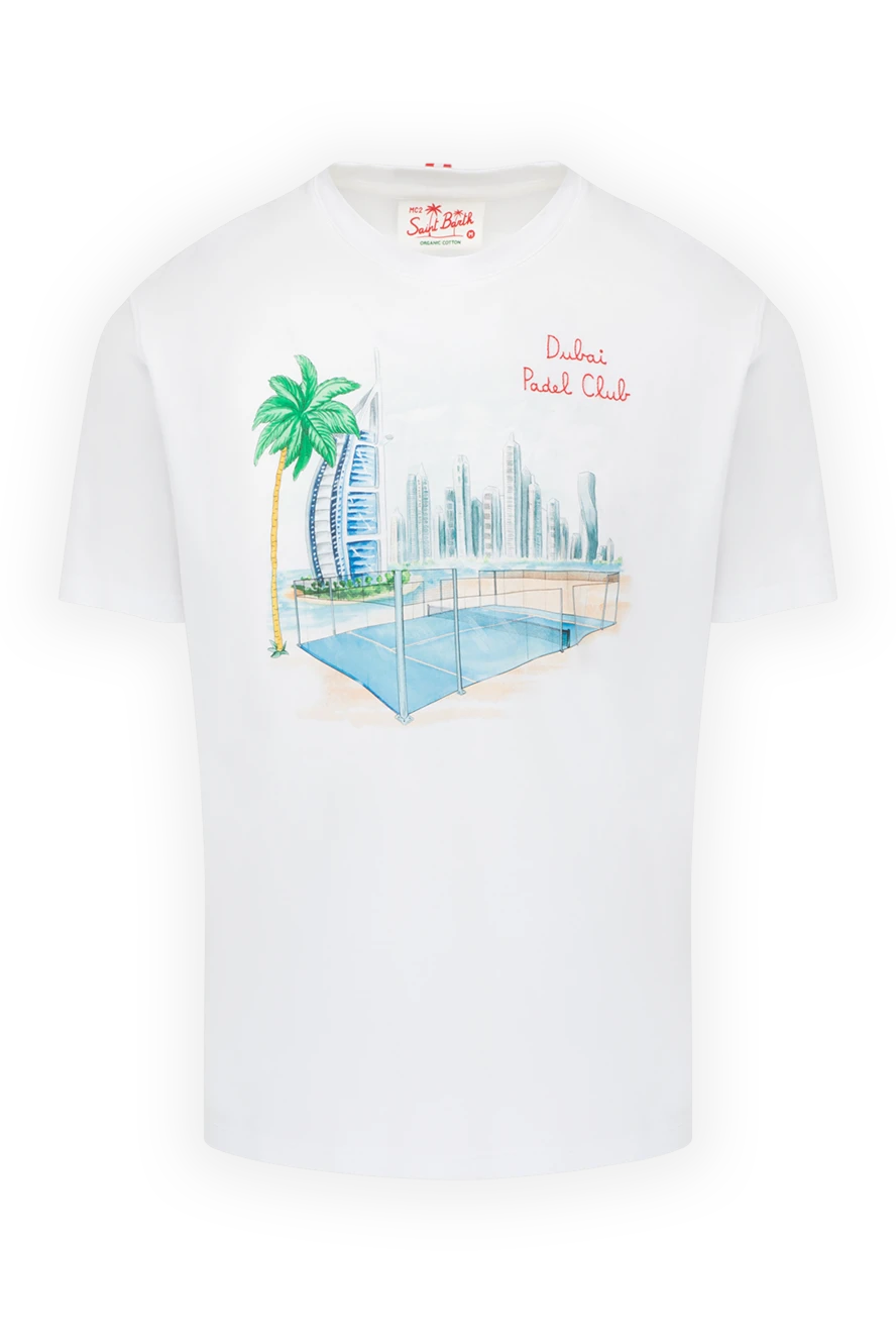 MC2 Saint Barth White cotton T-shirt for men - Decor: Dubai pattern . Composition: 100% cotton. Country of manufacture: Italy. Care: specialized cleaning - photo 1