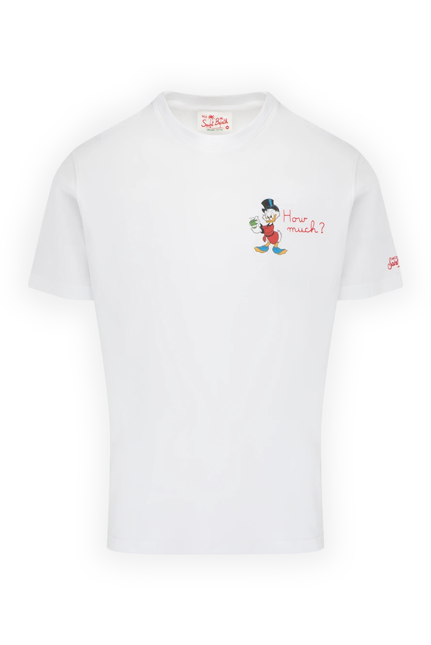 MC2 Saint Barth Men's white cotton T-shirt with print - duck pattern. 100% cotton. Country of manufacture: Italy. Care: specialized cleaning - photo 1