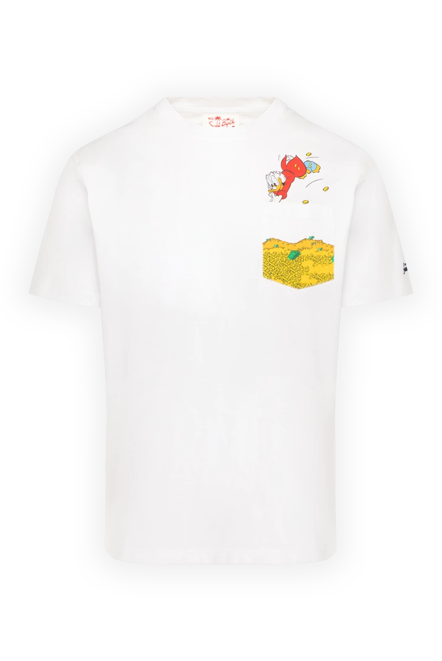 MC2 Saint Barth Men's white cotton T-shirt with print - Donald Duck drawing. 100% cotton. Country of manufacture: Italy. Care: specialized cleaning - photo 1